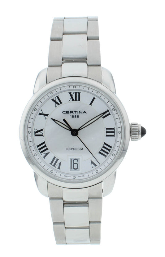 Certina DS Podium 32.5mm White MOP Dial Quartz Ladies Watch C025.210.11.118.00