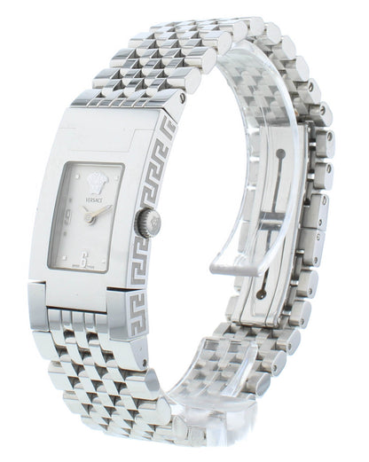 Pre-Owned Versace 18mm Quartz Black Dial Steel Bracelet Ladies Watch ASQ99