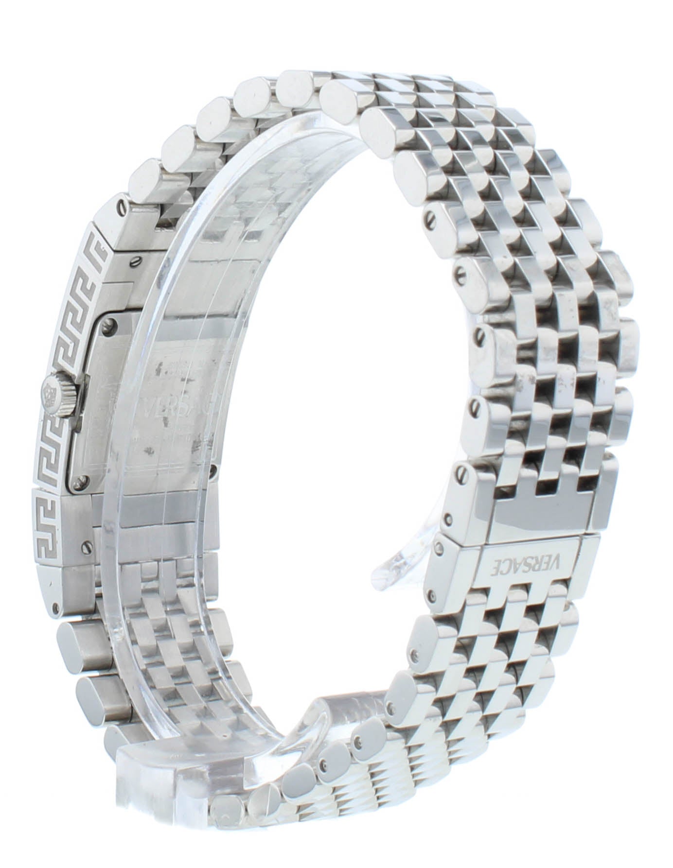 Pre-Owned Versace 18mm Quartz Black Dial Steel Bracelet Ladies Watch ASQ99