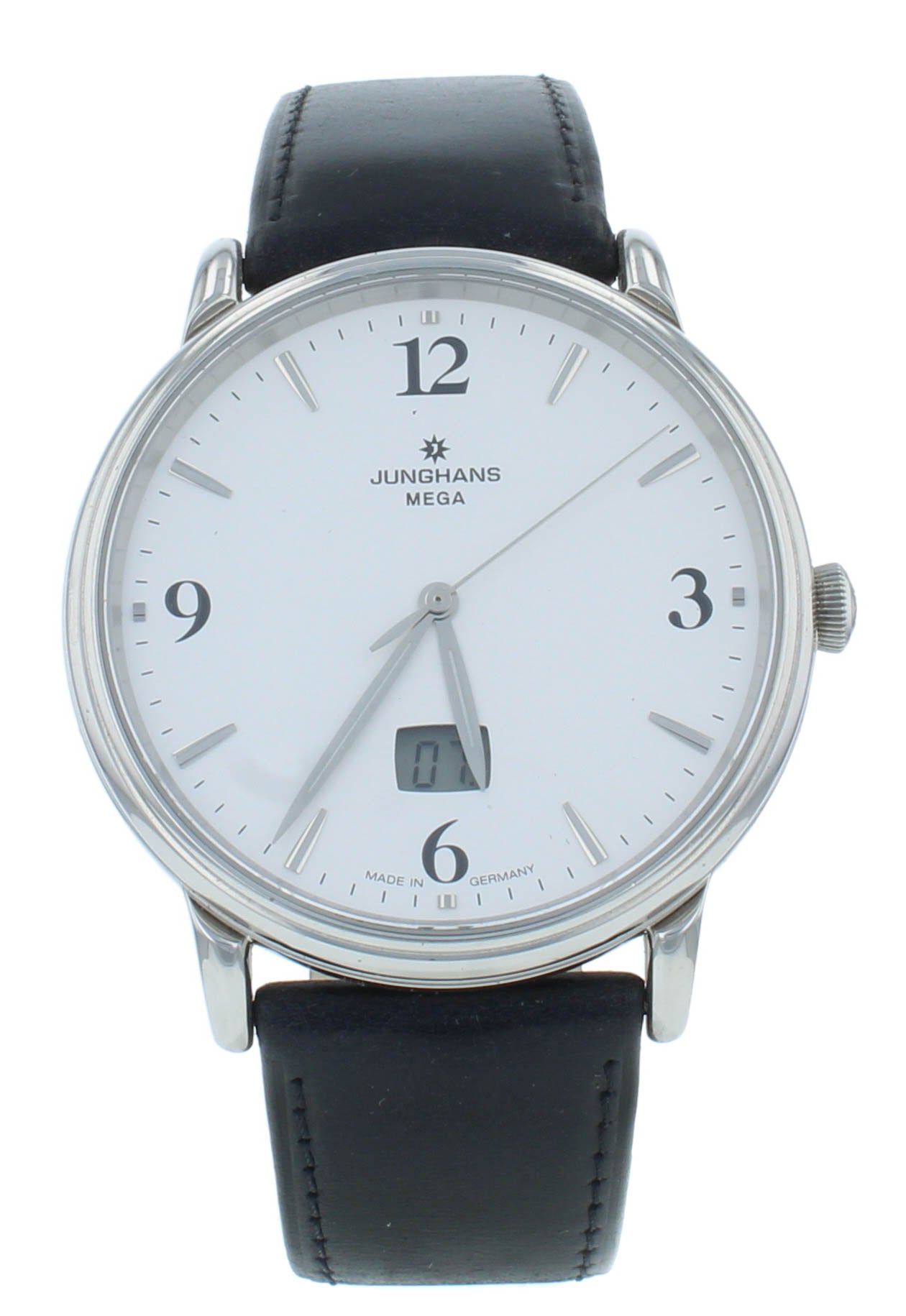 Junghans Mega DCF-77 41mm Quartz Radio Controlled Men's Watch 030/4950