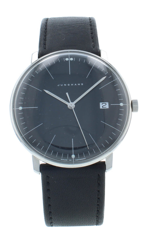 Junghans Max Bill Quartz 38mm Black Dial & Strap Men's Watch 041.4465
