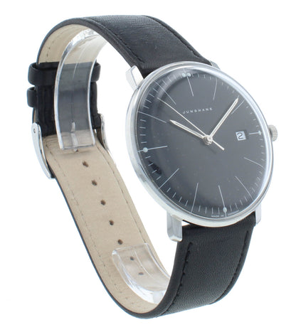 Junghans Max Bill Quartz 38mm Black Dial & Strap Men's Watch 041.4465
