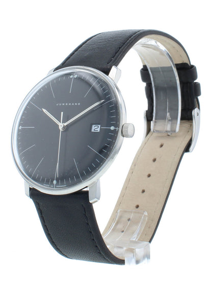 Junghans Max Bill Quartz 38mm Black Dial & Strap Men's Watch 041.4465