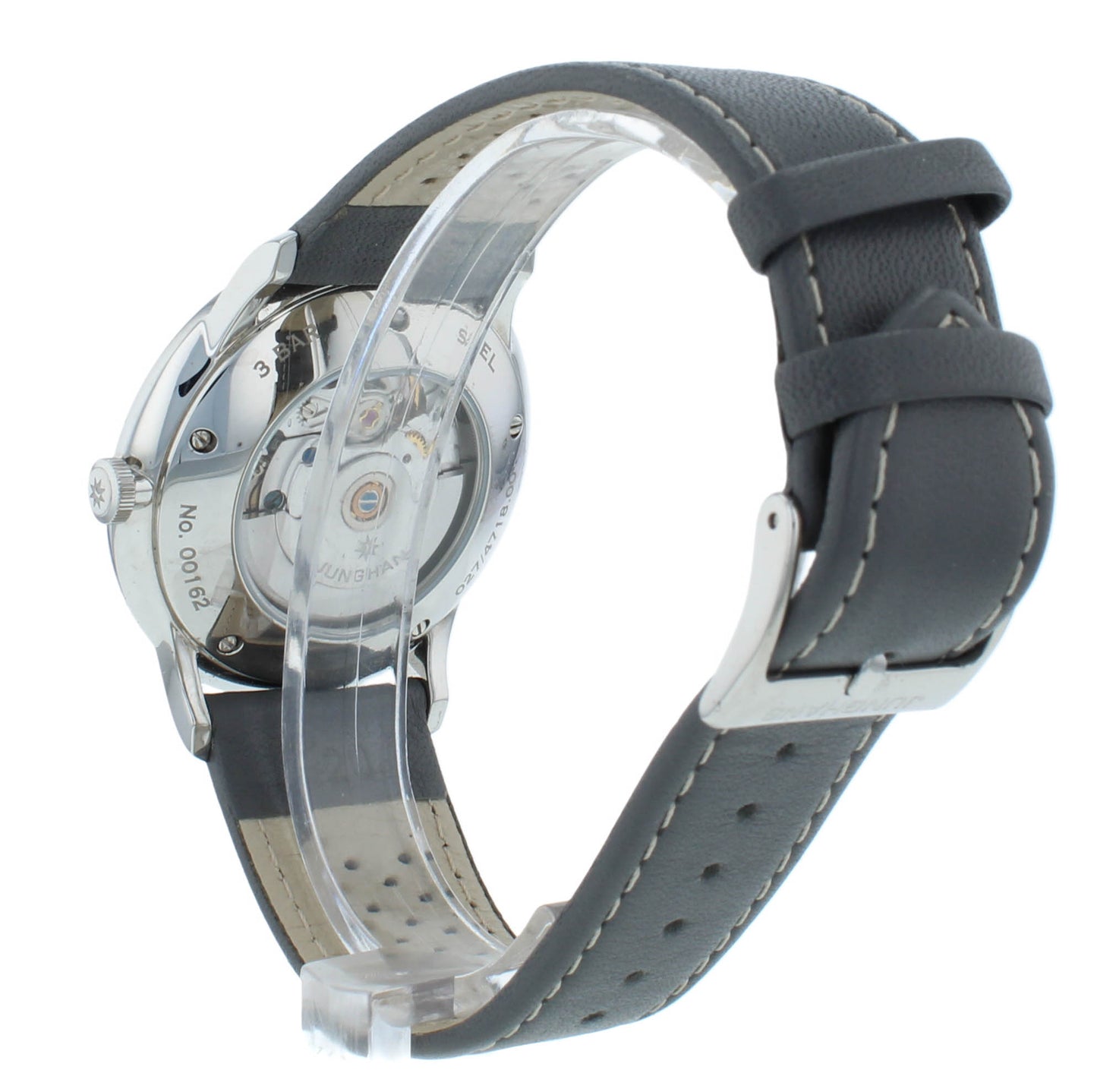 Junghans Meister Driver Automatic Gray Strap White Dial Men's Watch 027/4718.00