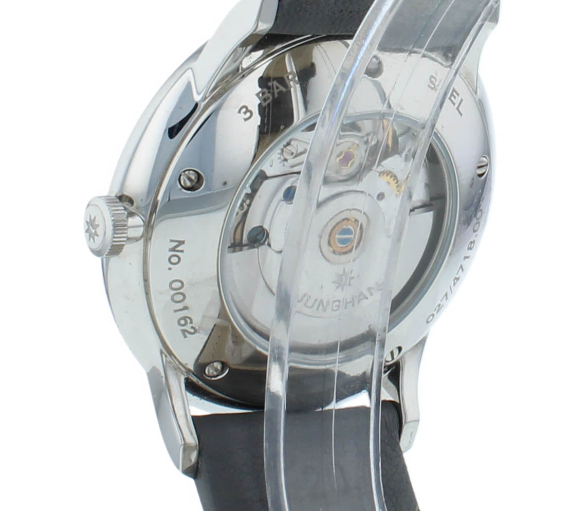 Junghans Meister Driver Automatic Gray Strap White Dial Men's Watch 027/4718.00