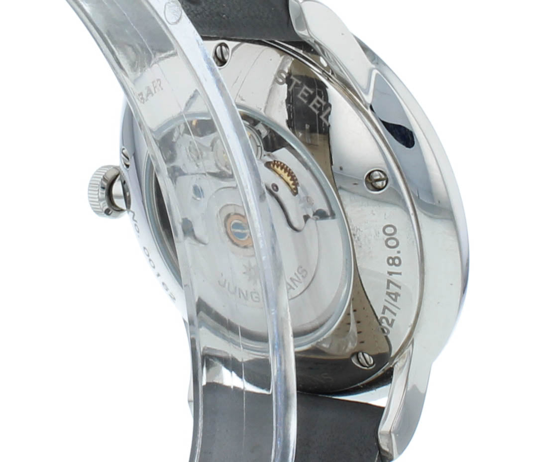 Junghans Meister Driver Automatic Gray Strap White Dial Men's Watch 027/4718.00