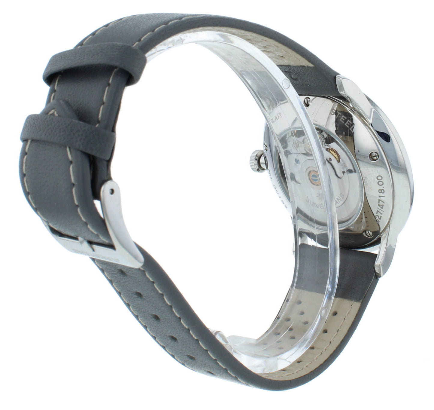 Junghans Meister Driver Automatic Gray Strap White Dial Men's Watch 027/4718.00