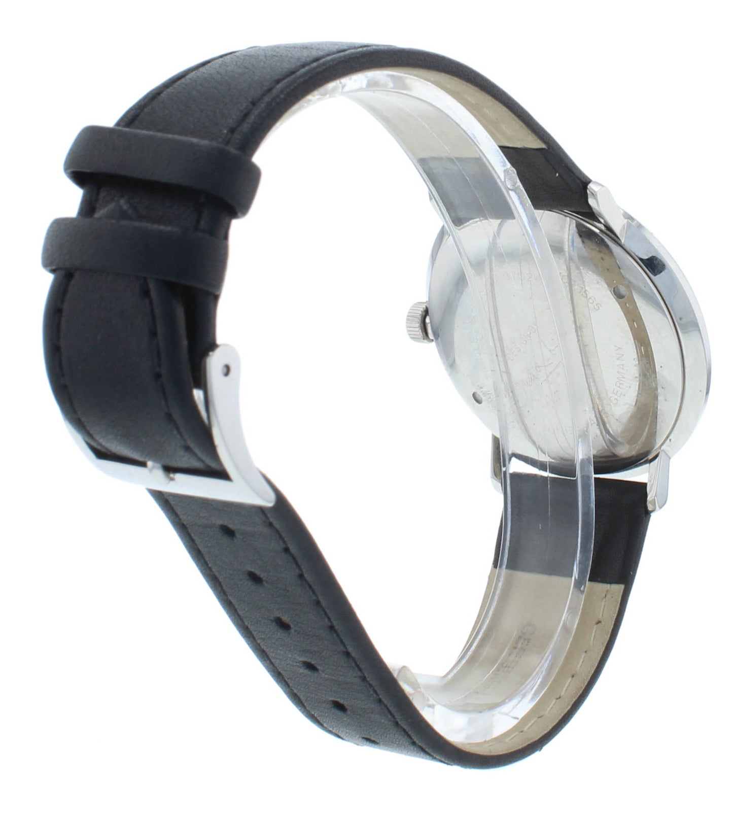 Junghans Max Bill Mechanical 34mm Black Dial & Strap Ladies Watch 27.3702
