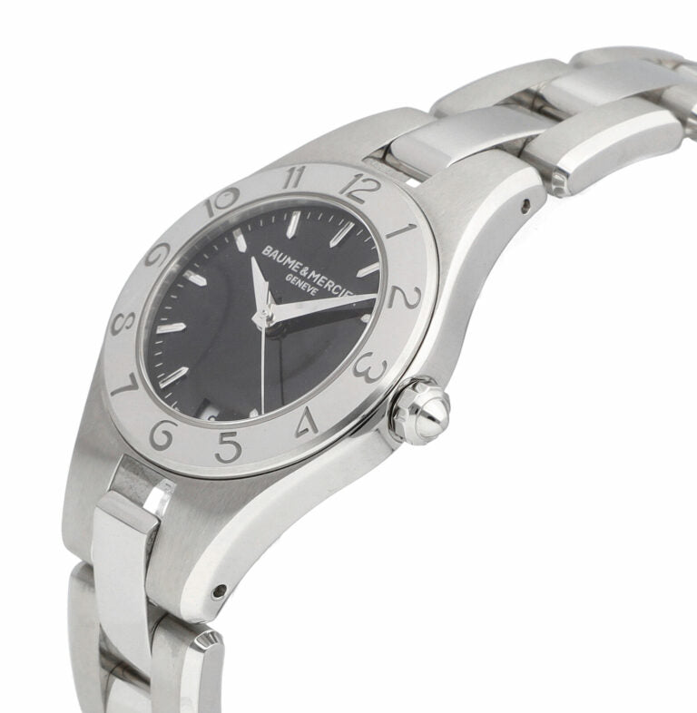 Defective Baume & Mercier Linea Steel Black Dial 27mm Ladies Watch M0A10010