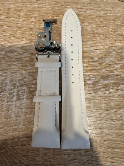 Unworn Original Jacob & Co. Polyurethane 20mm White Strap With Steel Buckle