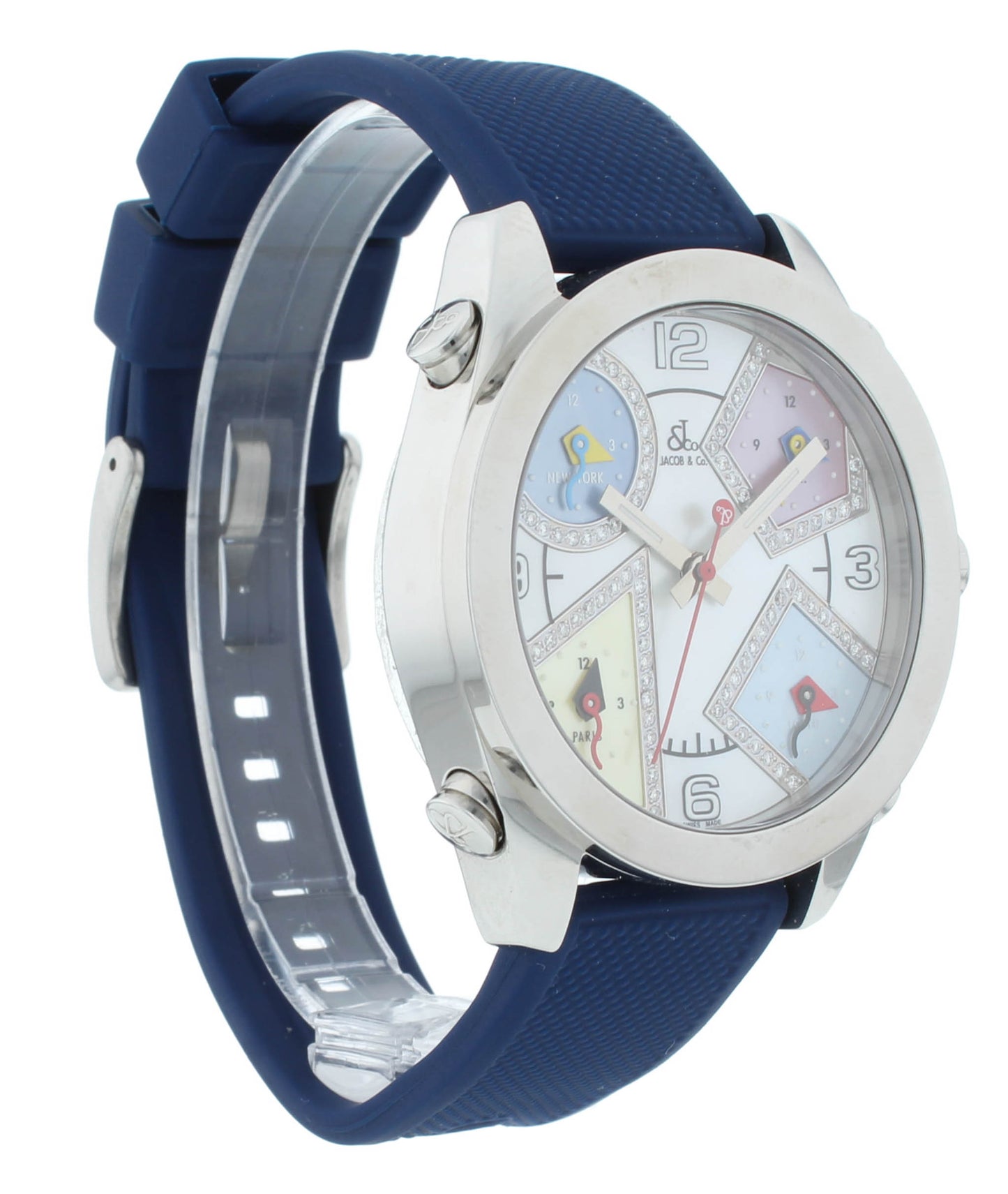 Jacob & Co. Five Time Zone 40mm Steel MOP Dial 40mm Quartz Watch JCM-54PDA