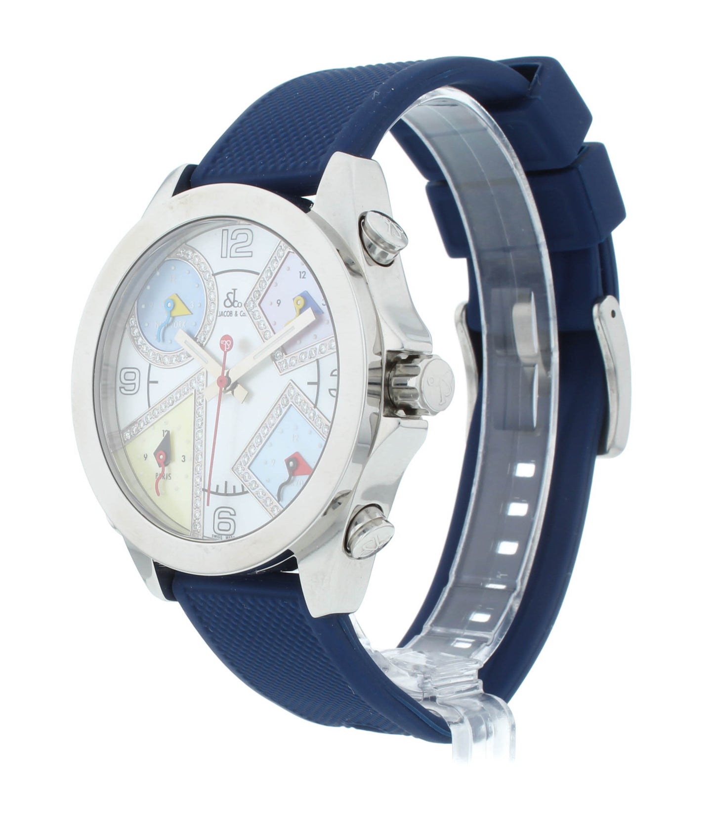 Jacob & Co. Five Time Zone 40mm Steel MOP Dial 40mm Quartz Watch JCM-54PDA