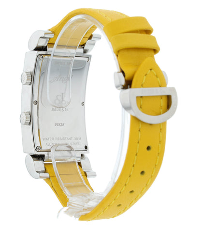 Jacob & Co. Angel Two-Time Zone Yellow Dial & Strap Stainless Steel Quartz Watch