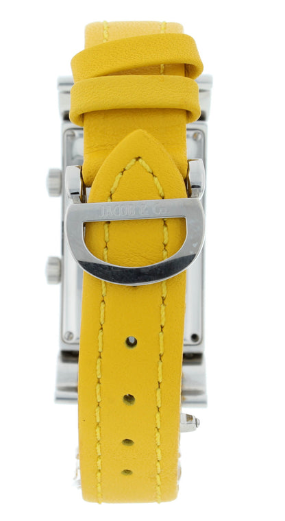 Jacob & Co. Angel Two-Time Zone Yellow Dial & Strap Stainless Steel Quartz Watch