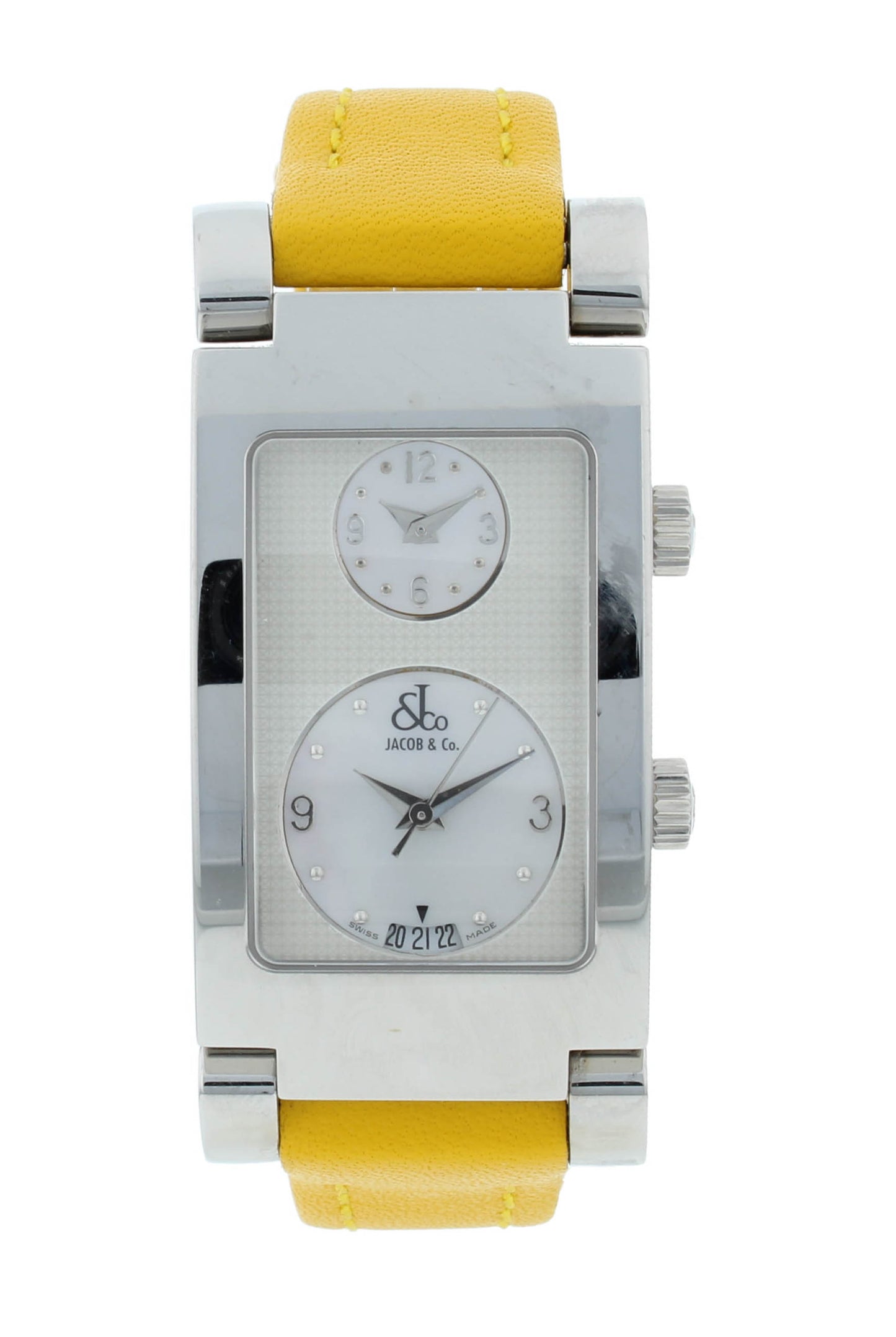Jacob & Co. Angel Two-Time Zone MOP Dial Stainless Steel Quartz Watch