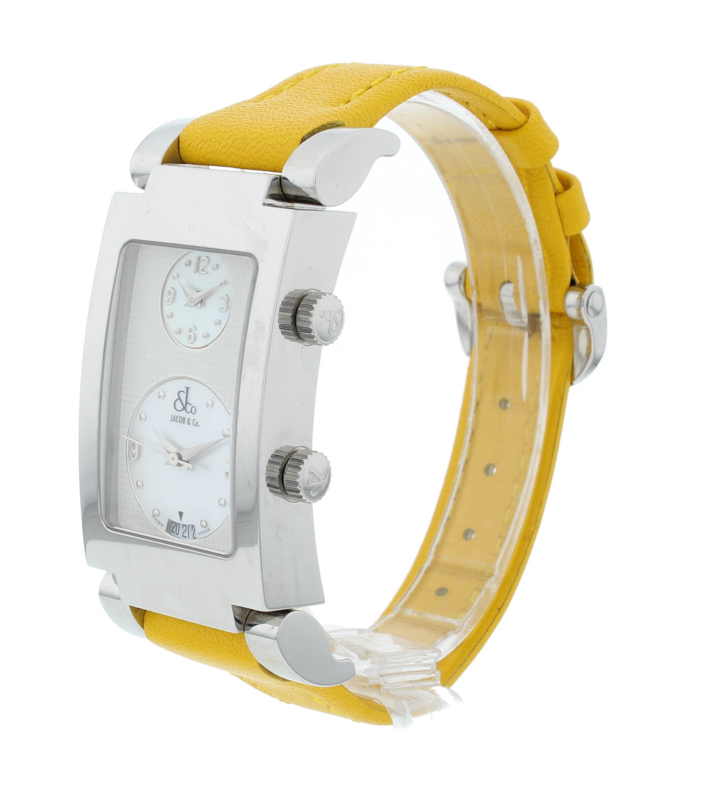 Jacob & Co. Angel Two-Time Zone MOP Dial Stainless Steel Quartz Watch
