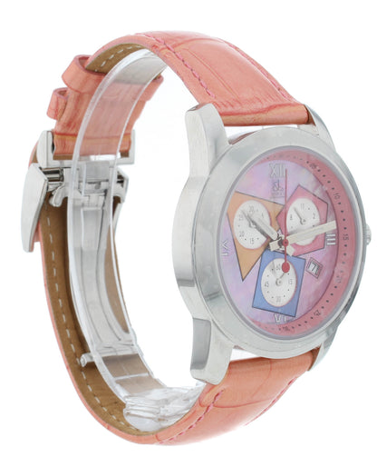 Jacob & Co. Chronograph 38mm Quartz Multicolor Dial Pink Strap Men's Watch