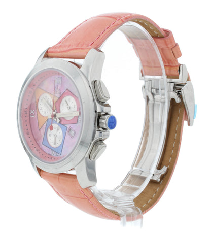 Jacob & Co. Chronograph 38mm Quartz Multicolor Dial Pink Strap Men's Watch