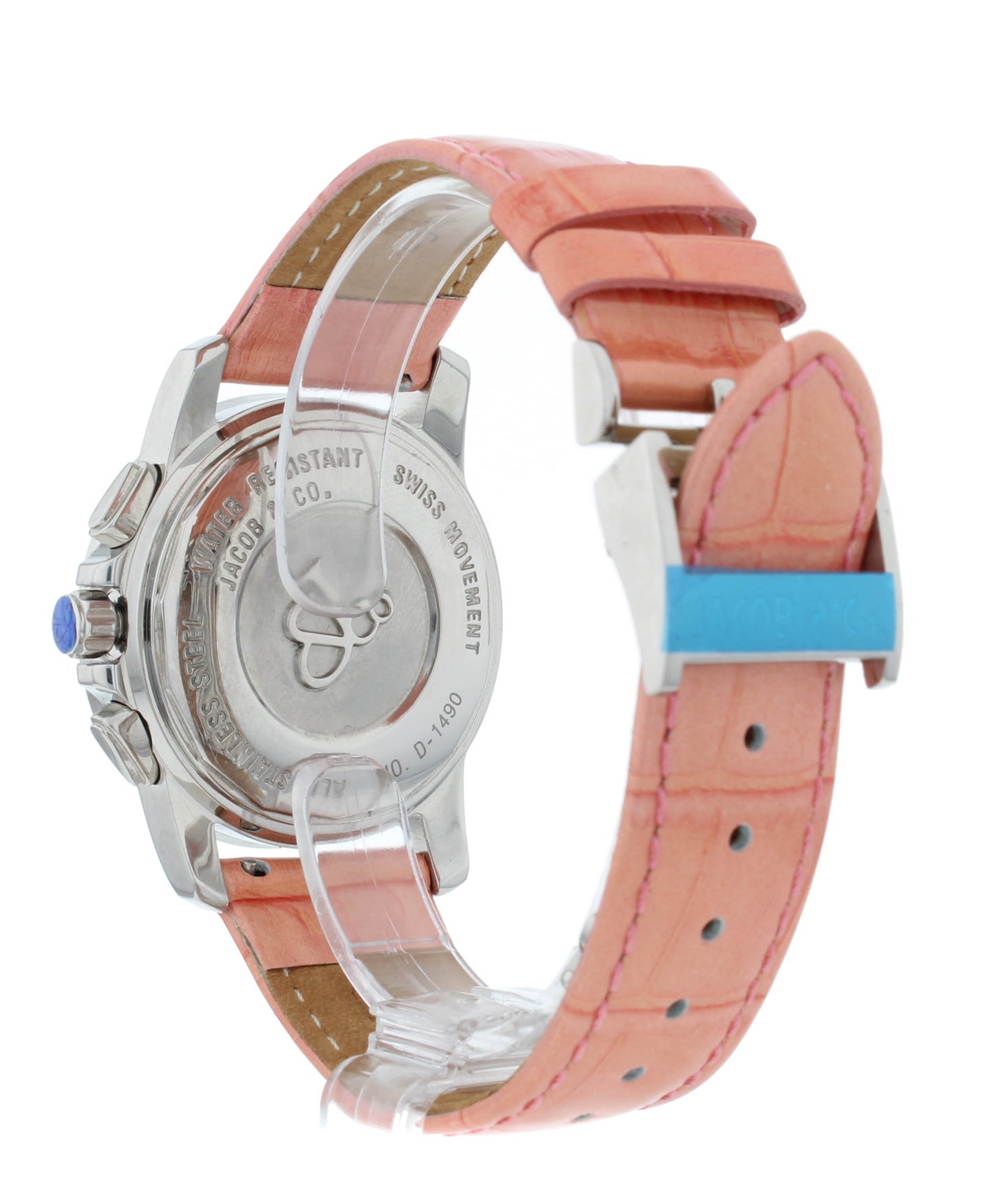 Jacob & Co. Chronograph 38mm Quartz Multicolor Dial Pink Strap Men's Watch