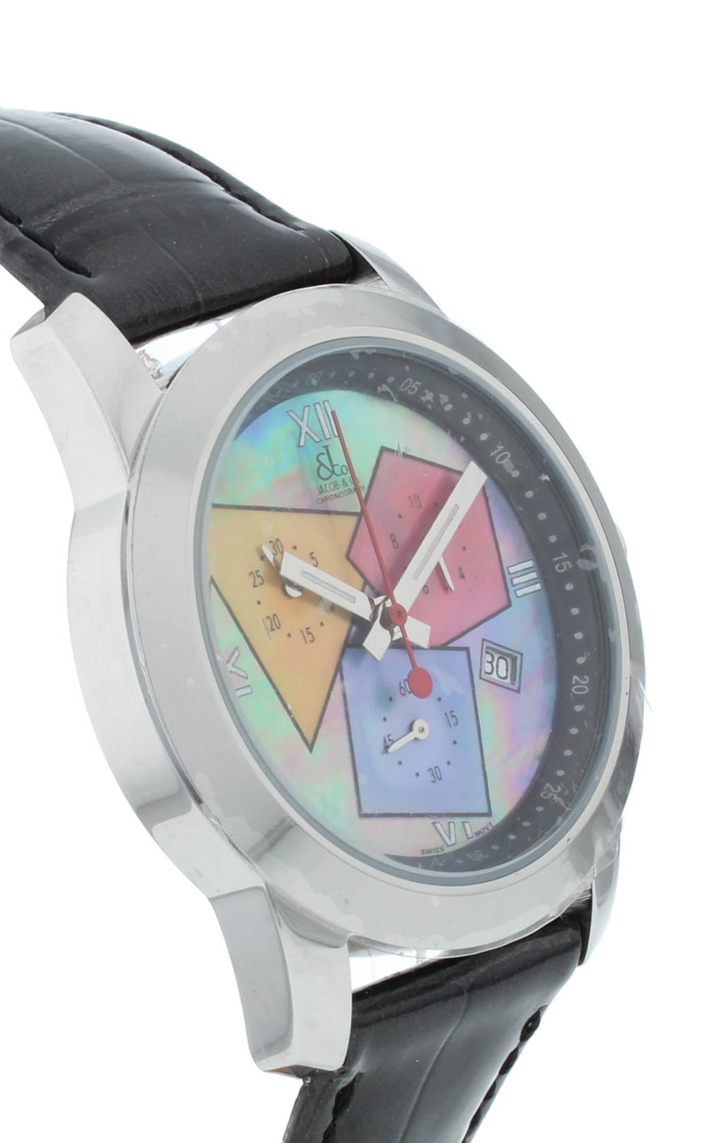 Jacob & Co. Chronograph 38mm Quartz Multicolor Dial Black Strap Men's Watch