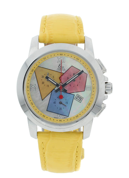 Jacob & Co. Chronograph 38mm Quartz Multicolor Dial Yellow Strap Men's Watch