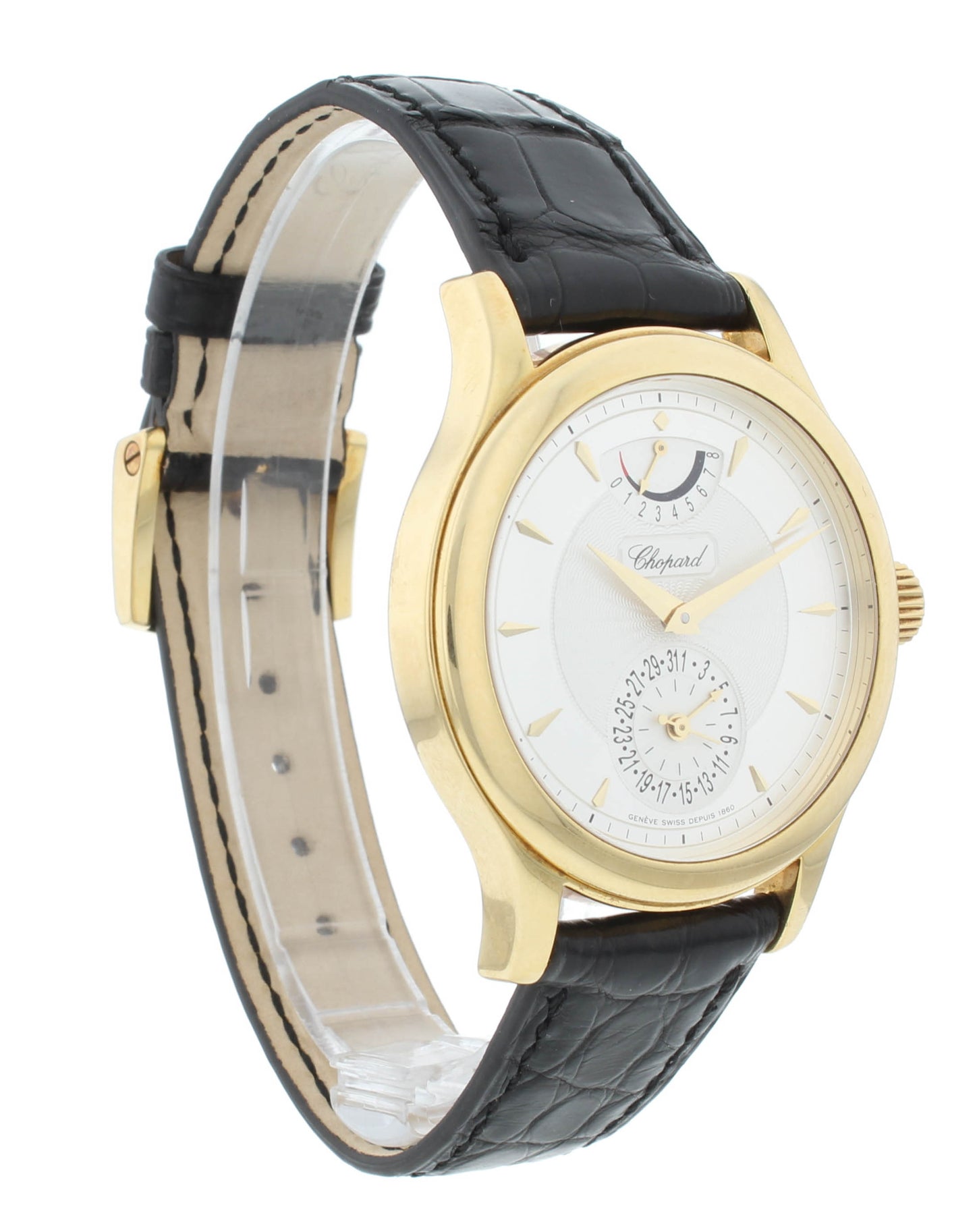 Chopard L.U.C. Quattro 18k Yellow Gold 38mm Manual-Wind Men's Watch 161863-1001