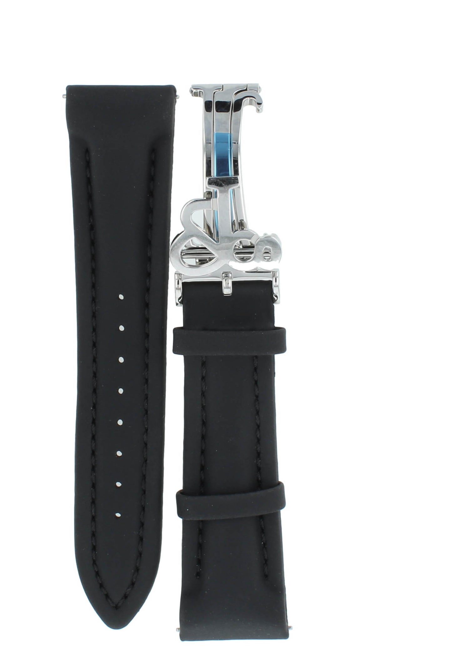 Unworn Original Jacob & Co. Polyurethane 20mm Black Strap With Steel Buckle