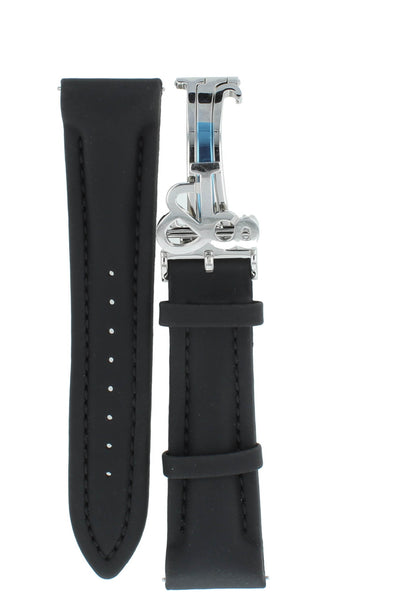Unworn Original Jacob & Co. Polyurethane 20mm Black Strap With Steel Buckle