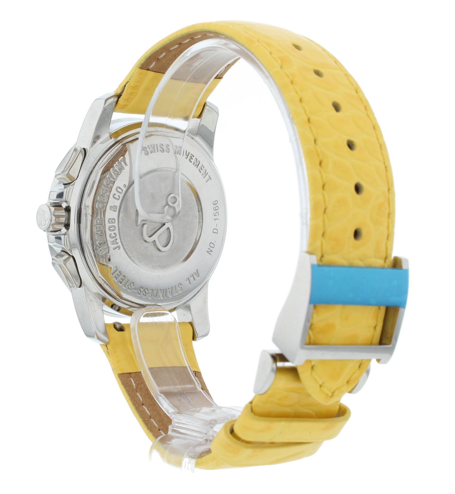 Jacob & Co. Chronograph 38mm Quartz Multicolor Dial Yellow Strap Men's Watch