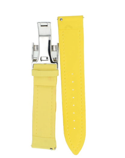 Unworn Original Jacob & Co. Polyurethane 20mm Yellow Strap With Steel Buckle