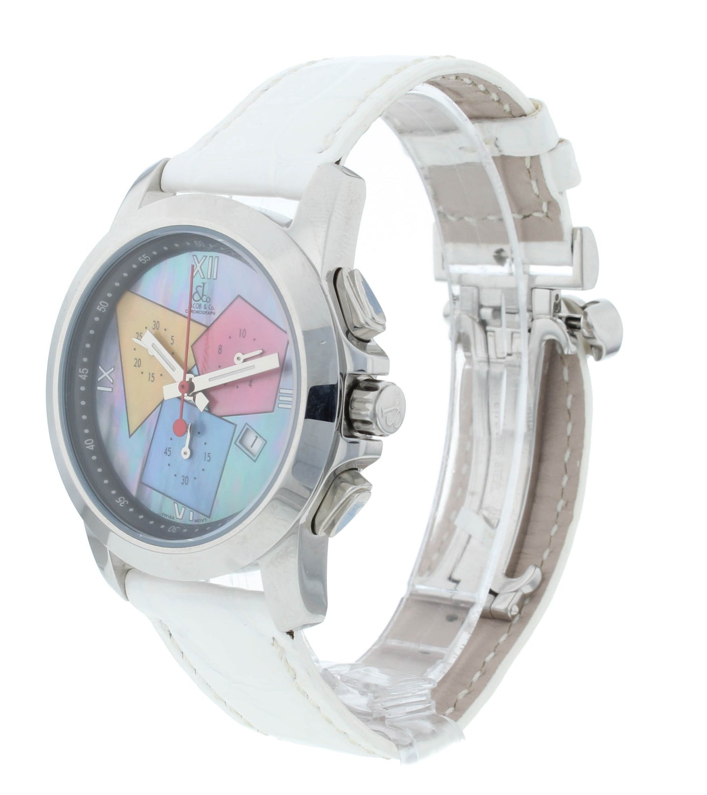 Jacob & Co. Chronograph 38mm Quartz Multicolor Dial Stainless Steel Men's Watch