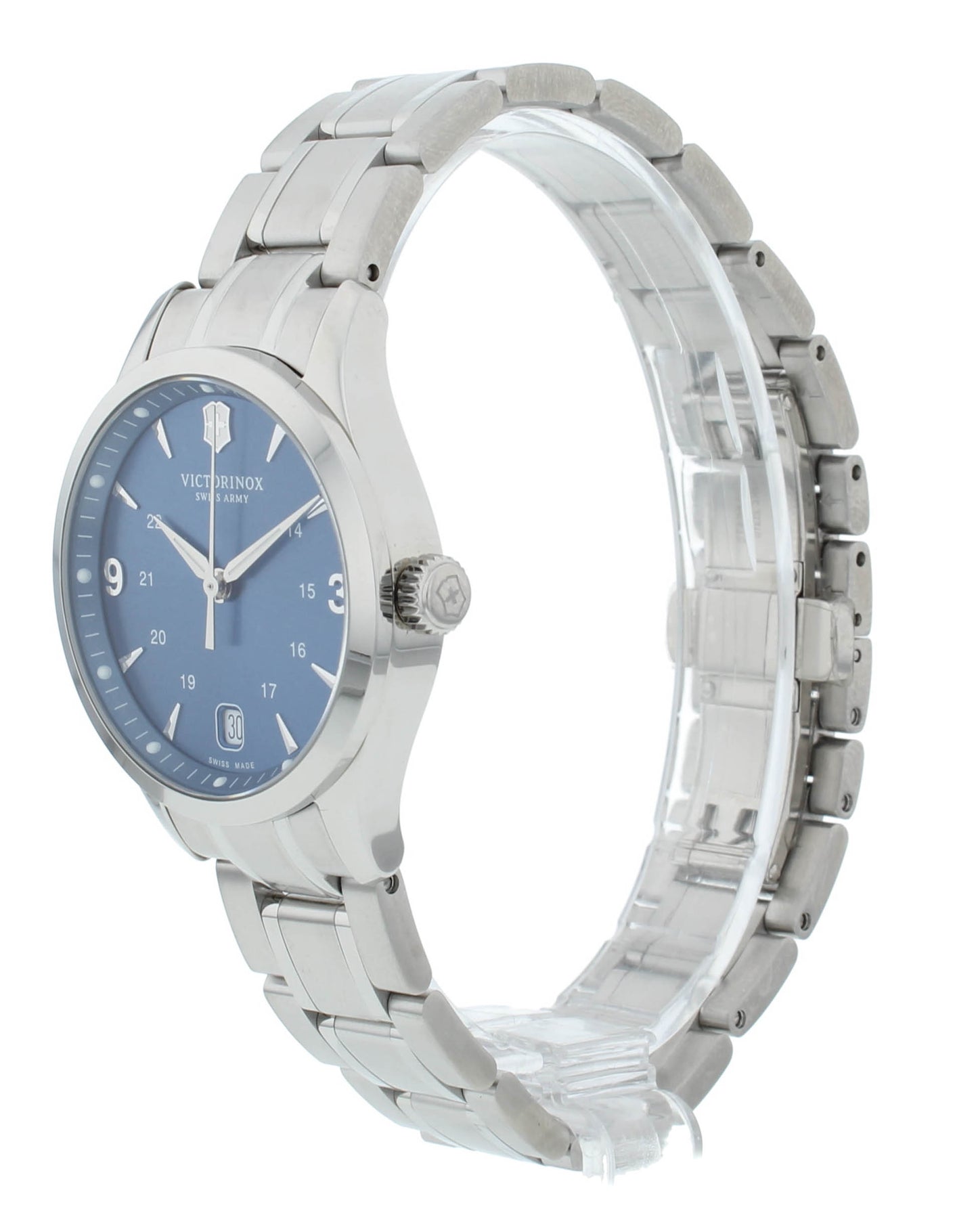 Victorinox Alliance Blue Dial 30mm Quartz Stainless Steel Ladies Watch 249112