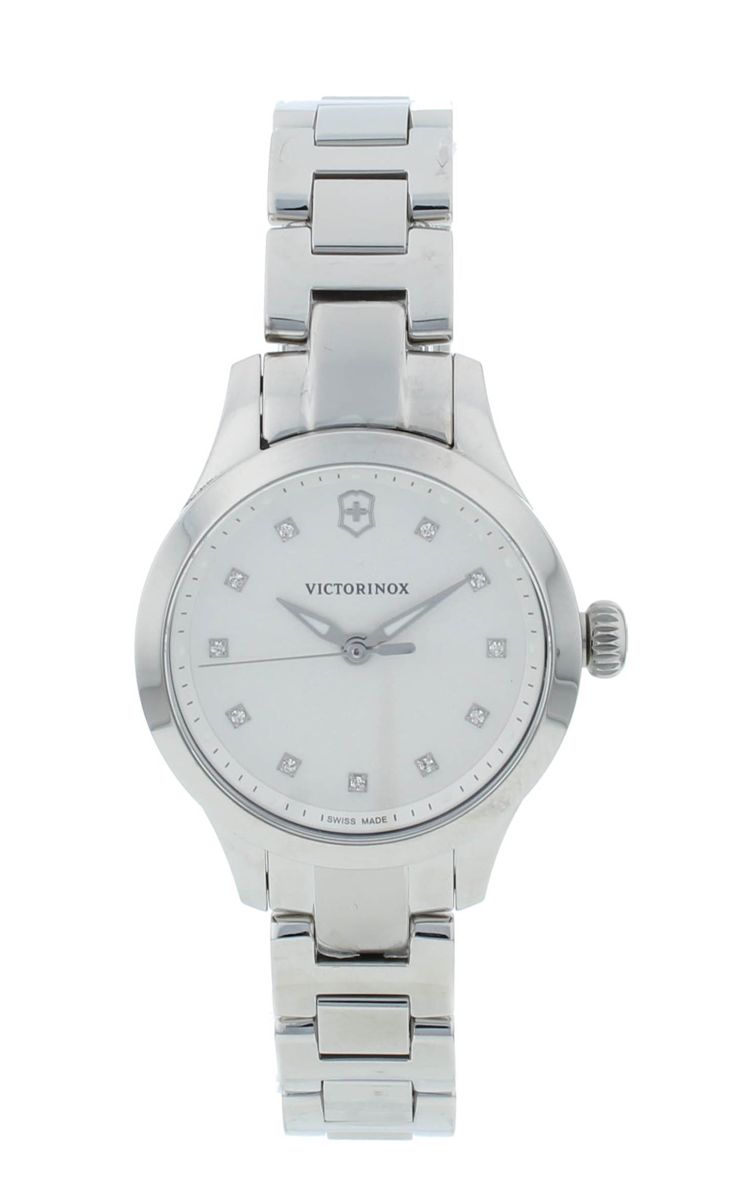 Victorinox Alliance 28mm Quartz Silver Diamond Dial Steel Ladies Watch 241875