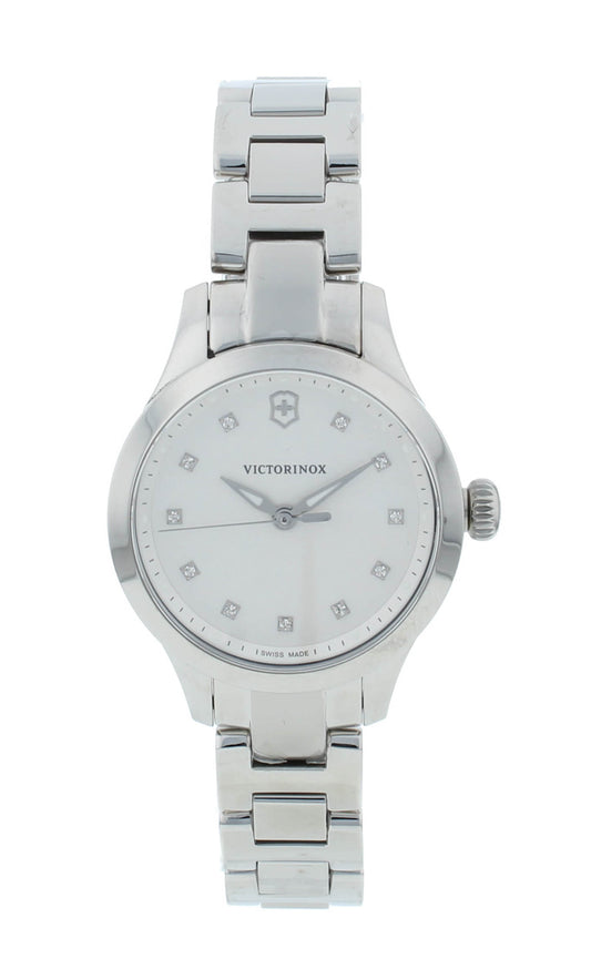 Victorinox Alliance 28mm Quartz Silver Diamond Dial Steel Ladies Watch 241875
