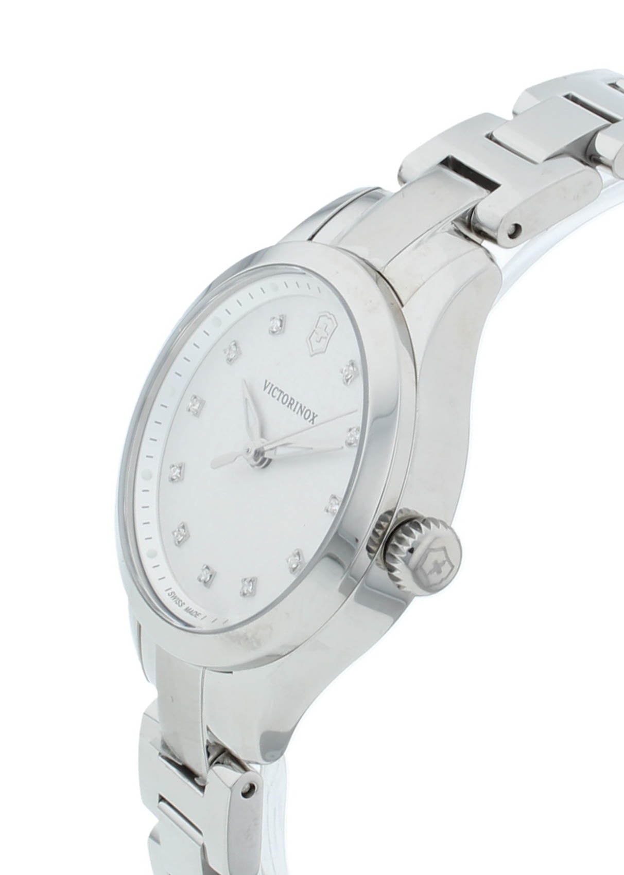 Victorinox Alliance 28mm Quartz Silver Diamond Dial Steel Ladies Watch 241875