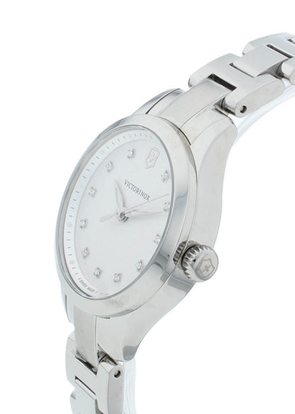 Victorinox Alliance 28mm Quartz Silver Diamond Dial Steel Ladies Watch 241875