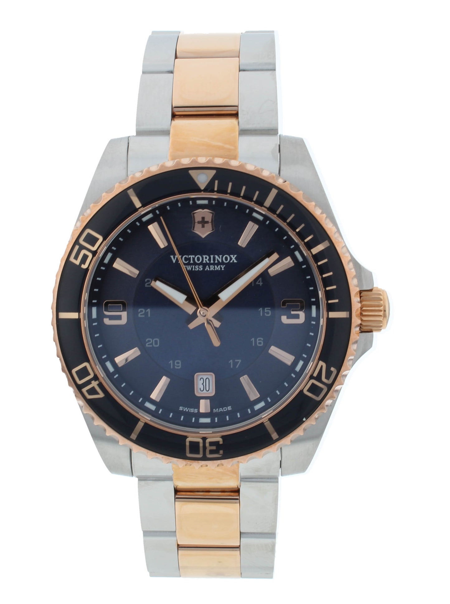 Victorinox Maverick Two-Tone Blue Dial 44mm Steel Quartz Men's Watch 241950