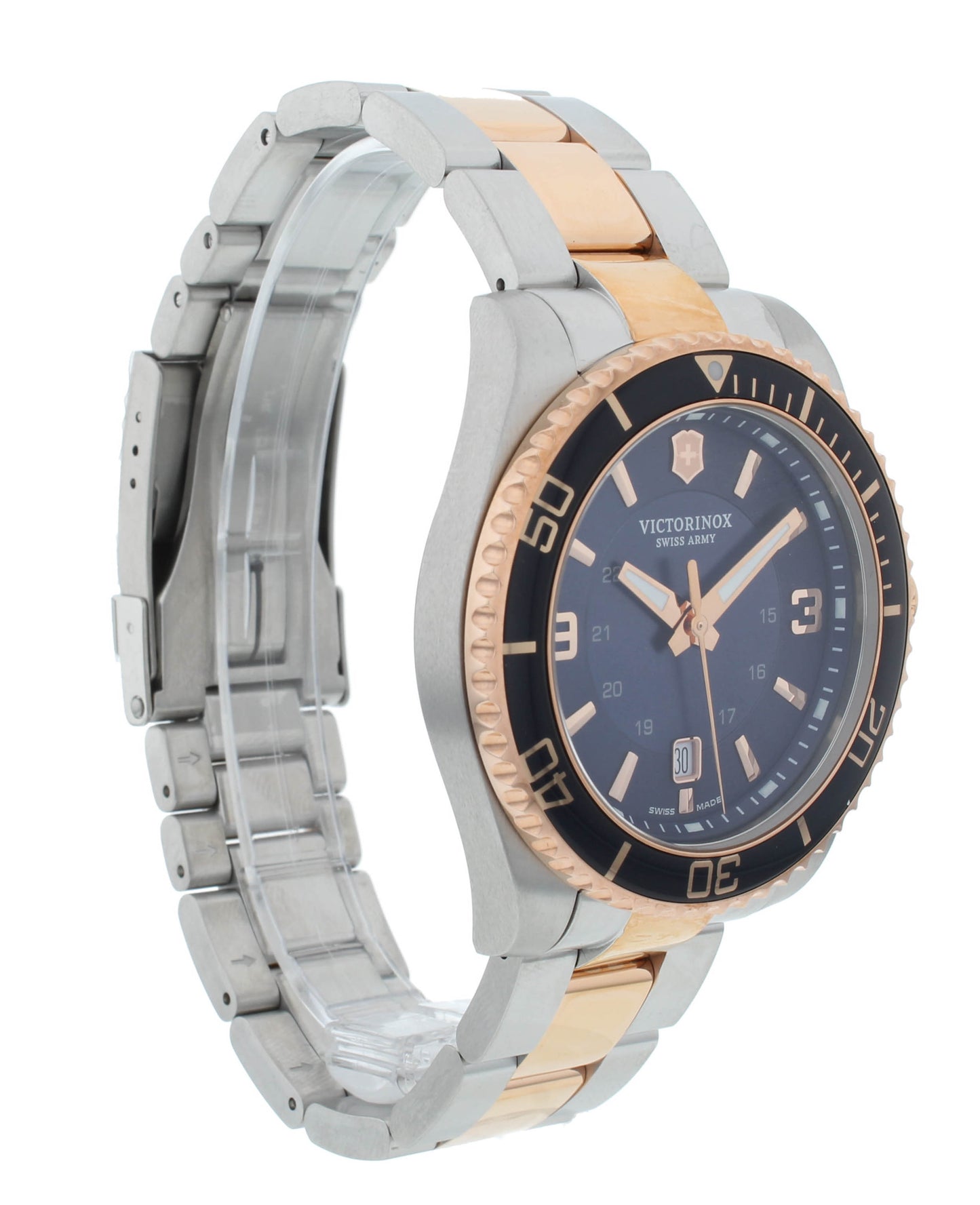 Victorinox Maverick Two-Tone Blue Dial 44mm Steel Quartz Men's Watch 241950