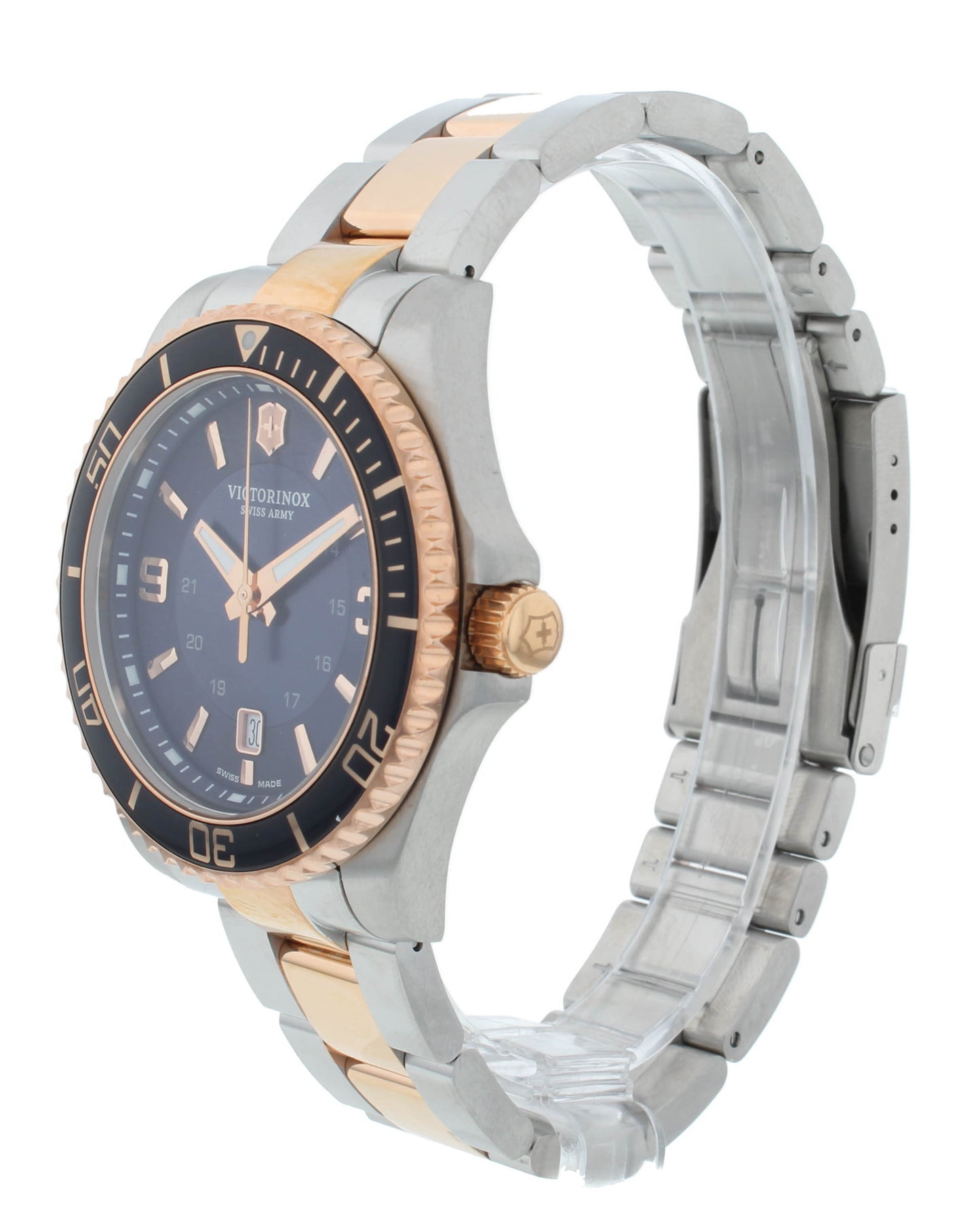 Victorinox Maverick Two-Tone Blue Dial 44mm Steel Quartz Men's Watch 241950