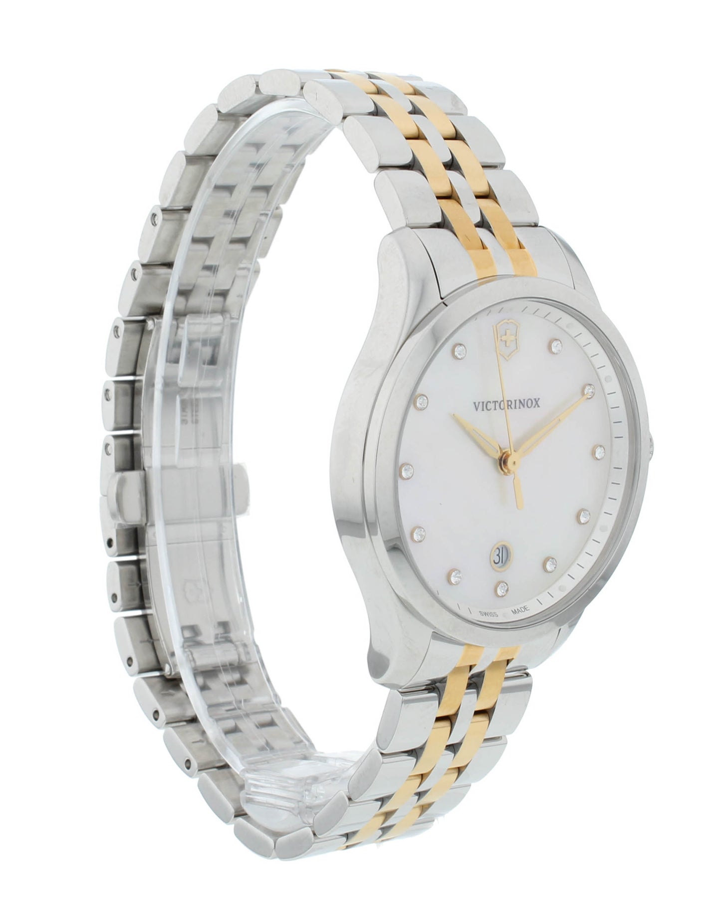 Victorinox Alliance 35mm Two-Tone Quartz MOP Diamond Dial Ladies Watch 241831