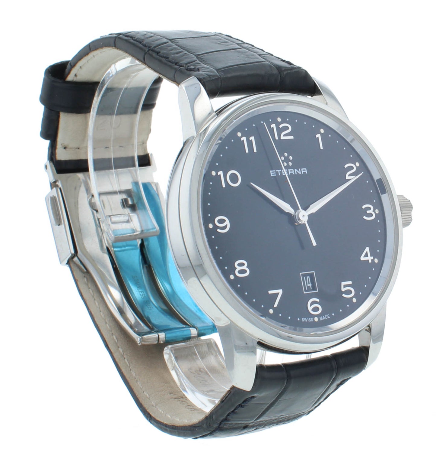 Eterna Soleure 42mm Automatic Black Dial Men's Watch 8310.41.44.1175