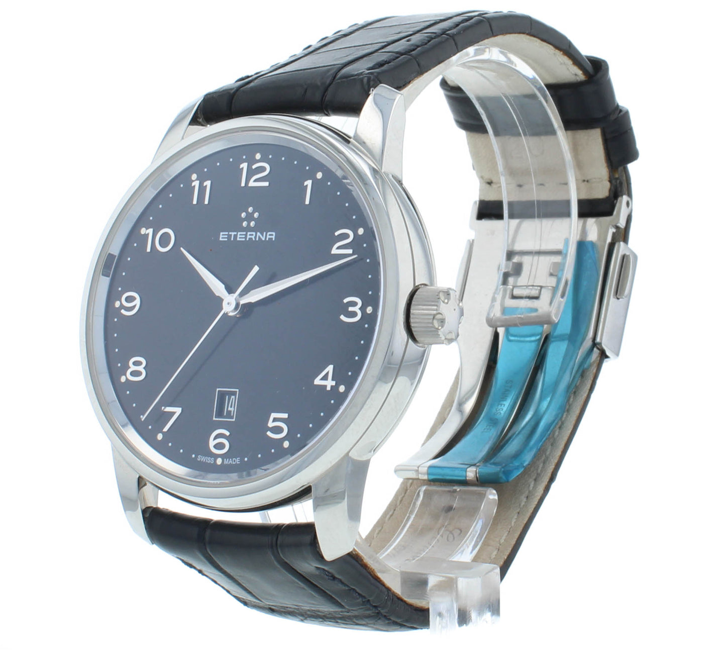 Eterna Soleure 42mm Automatic Black Dial Men's Watch 8310.41.44.1175
