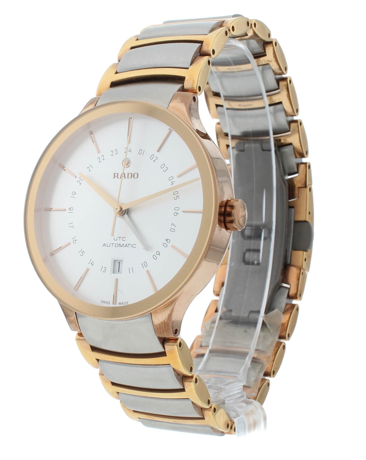 Rado Centrix Automatic Silver Dial Two-Tone UTC 40mm Men's Watch R30162013