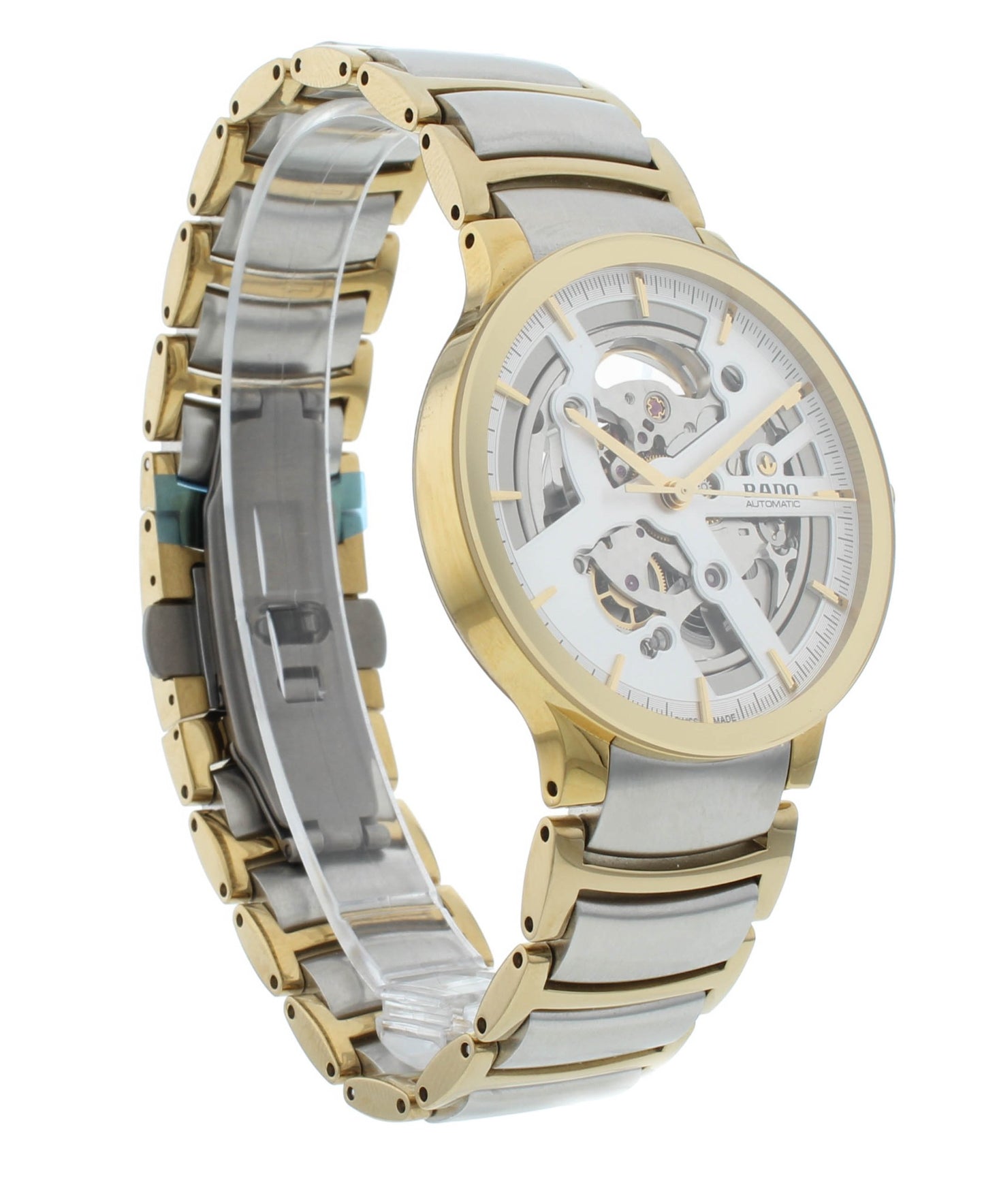 Rado Centrix Automatic Silver Skeleton Dial Two-Tone 38mm Men's Watch R30180113