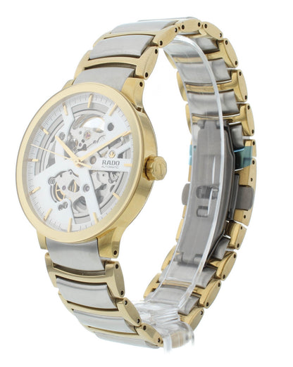 Rado Centrix Automatic Silver Skeleton Dial Two-Tone 38mm Men's Watch R30180113
