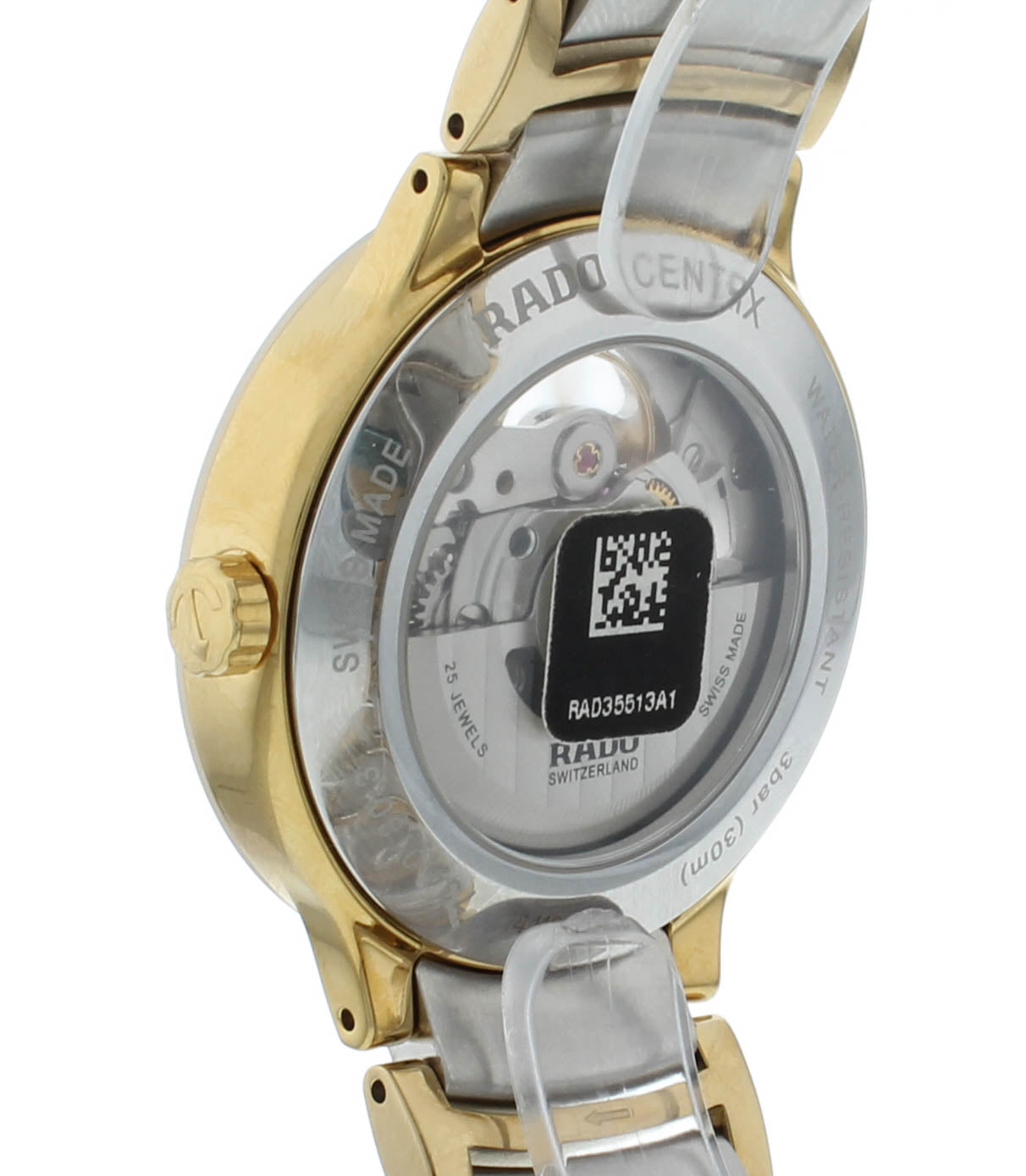 Rado Centrix Automatic Silver Skeleton Dial Two-Tone 38mm Men's Watch R30180113
