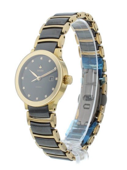 Rado Centrix 28mm Automatic Black Diamond Dial Two-Tone Ladies Watch R30080762