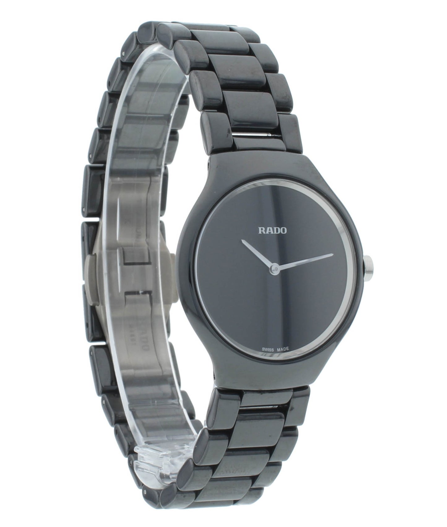 Rado True Thinline 29mm Ceramic Quartz Black Dial Ladies Watch R27742192