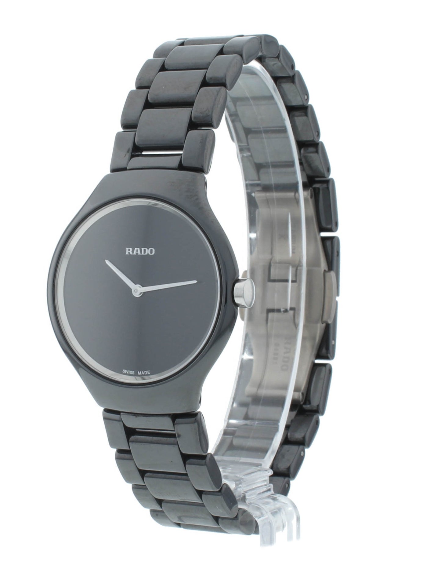 Rado True Thinline 29mm Ceramic Quartz Black Dial Ladies Watch R27742192