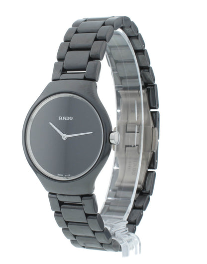 Rado True Thinline 29mm Ceramic Quartz Black Dial Ladies Watch R27742192
